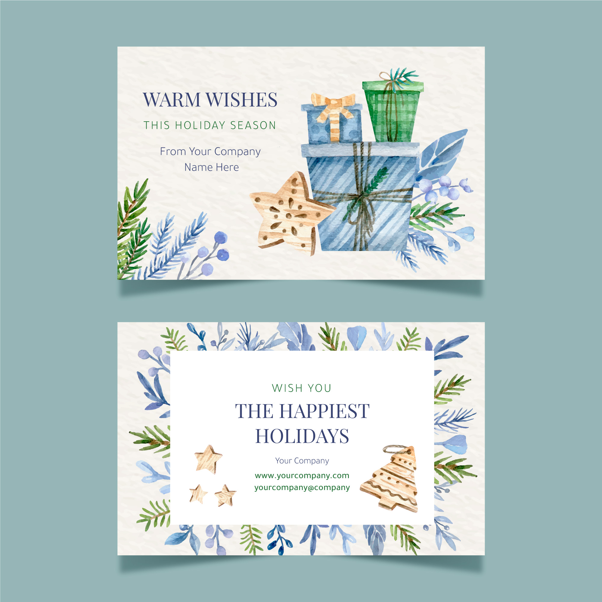 Festive holiday greeting card collection